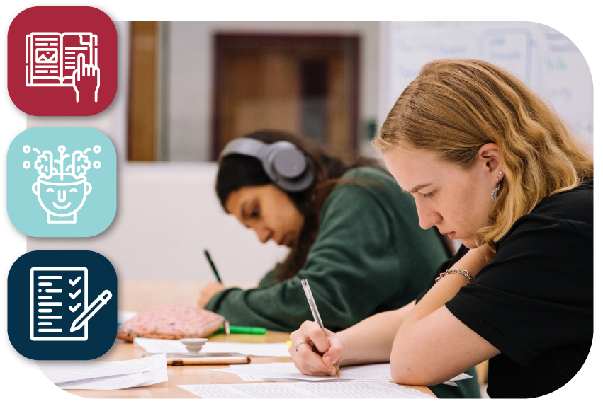 Students focused while taking a test